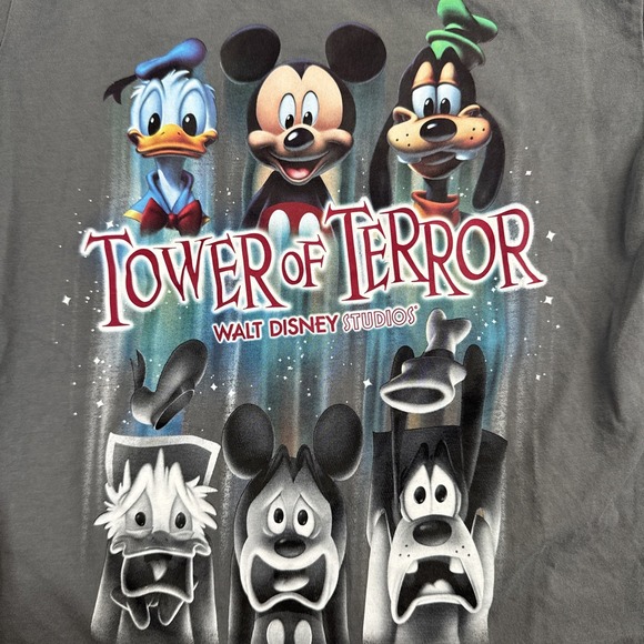 Disneyland Paris Kids Walt Disney Studios Tower Of Terror  T-Shirt‎ Gray Size 10 - Picture 3 of 7